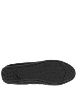 Ballerines noires en simili-cuir à semelle respirante et tige élastiquée