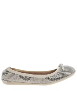 Ballerines beiges avec un imprimé serpent et une bande élastiquée