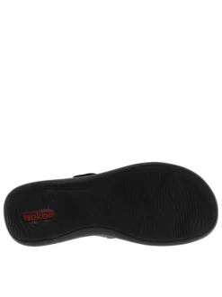 Ballerines emboitant en cuir noires à talon plat avec une bande auto-agrippante