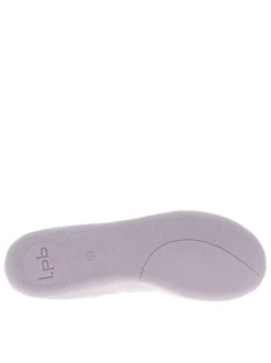 Ballerines élastiquées en simili cuir parme uni à semelle antidérapante plate