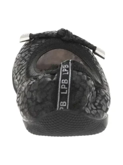 Ballerines noires avec un imprimé léopard et une bande élastiquée