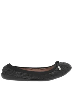 Ballerines noires avec un imprimé léopard et une bande élastiquée