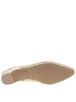 Ballerines or avec un talon décroché bas et l'arrière ouvert