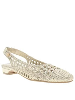 Ballerines or avec un talon décroché bas et l'arrière ouvert