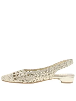 Ballerines or avec un talon décroché bas et l'arrière ouvert