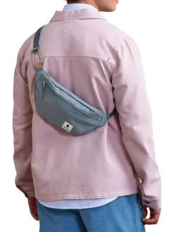 Banane bleue unie avec une fermeture zippée et une sangle réglable