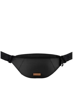 Banane noire unie reversible à bandoulière ajustable et fermeture zippée