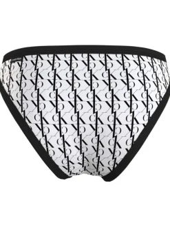 Bas de maillot de bain blanc à monogramme noir all-over