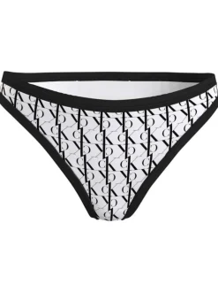 Bas de maillot de bain blanc à monogramme noir all-over