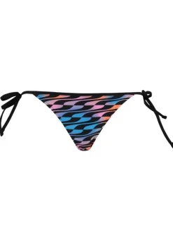 Bas de maillot de bain multicolore fantaisie avec un imprimé graphique rouge, rose et bleu