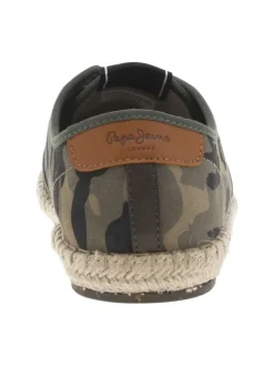 Basket en cuir suède kaki, doublure biologique, semelle cordée et lacet tressé