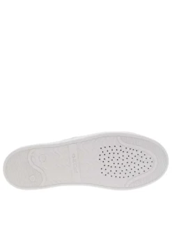 Baskets basses fille en cuir DJROCK FILLE blanc et argent