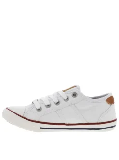 Baskets basses mixte enfants en coton blanc