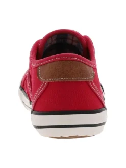Baskets basses mixte enfants en coton rouge