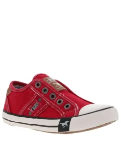 Baskets basses mixte enfants en coton rouge