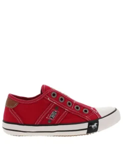 Baskets basses mixte enfants en coton rouge