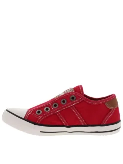 Baskets basses mixte enfants en coton rouge