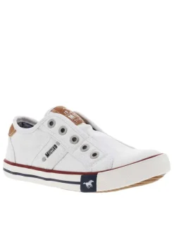 Baskets basses mixte enfants en coton blanc