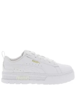 Baskets basses monochrome en cuir grainé blanc à semelle plateforme