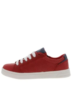 Baskets basses rouges pour garçon en cuir DJROCK GARÇON