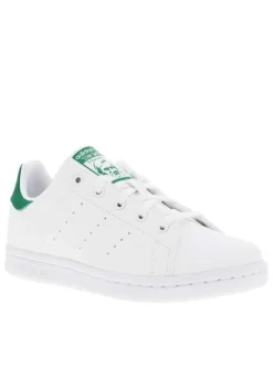 Baskets basses Stan Smith blanches à lacets plats blancs