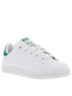 Baskets basses Stan Smith blanches à lacets plats blancs