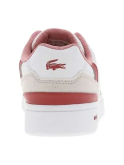 Baskets basses tennis blanches avec crocodile floqué et lacets plats