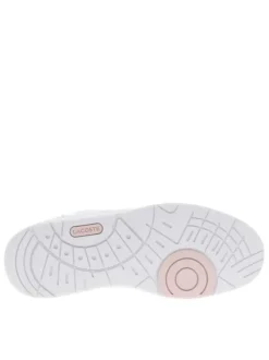 Baskets basses tennis blanches avec lacets plats et des détails irisés