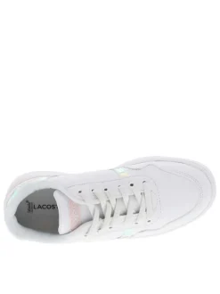 Baskets basses tennis en cuir blanches avec détails irisés et lacets plats