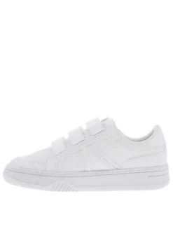 Baskets basses tennis en cuir blanches avec 3 bandes auto-agrippantes
