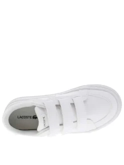 Baskets basses tennis en cuir blanches avec 3 bandes auto-agrippantes