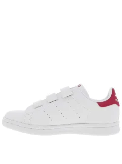 Baskets blanches à talon plat et bandes auto-agrippantes STAN SMITH
