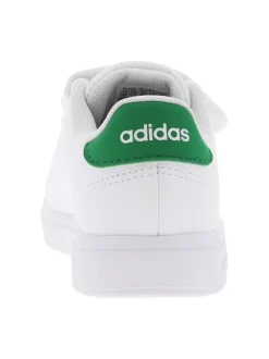 Baskets blanches avec semelle à talon plat et à fermeture velcro