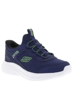 Baskets bleu marine à semelle plate avec une fermeture slip-on