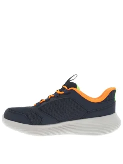 Baskets de running bleues à talon plat avec une fermeture slip-on