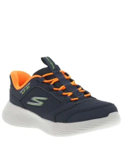 Baskets de running bleues à talon plat avec une fermeture slip-on