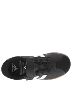 Baskets en cuir noires avec talon plat et fermeture à velcro