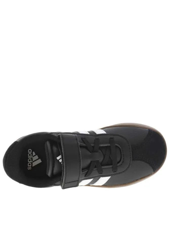 Baskets en cuir noires avec talon plat et fermeture à velcro