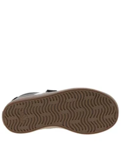 Baskets en cuir noires avec talon plat et fermeture à velcro