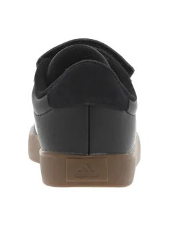 Baskets en cuir noires avec talon plat et fermeture à velcro
