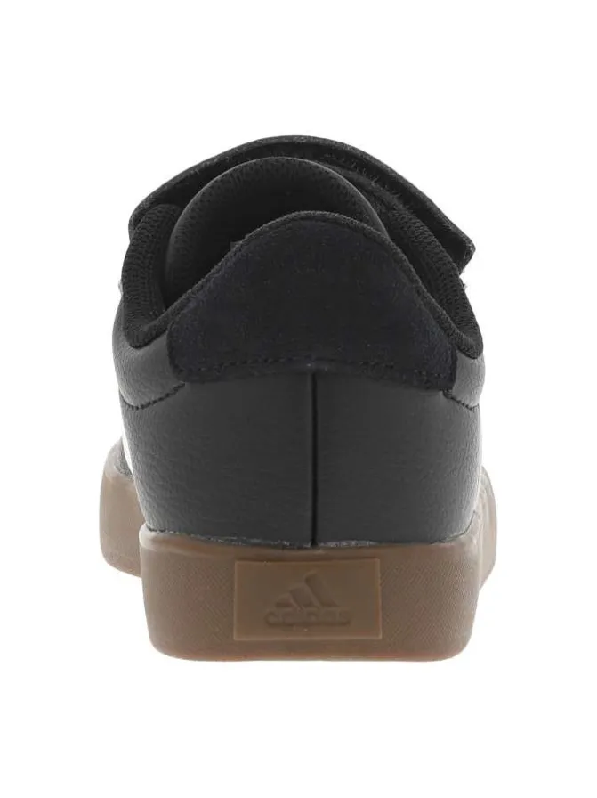 Baskets en cuir noires avec talon plat et fermeture à velcro