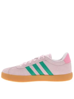 Baskets en cuir rose à talon plat avec des lacets et un revêtement doux