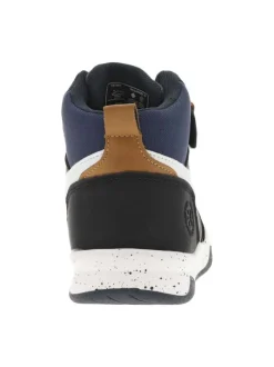 Baskets kaki et noires plates avec des lacets et bande auto-agrippante