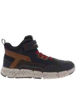 Baskets montantes garçon en cuir FLEXYPER marine