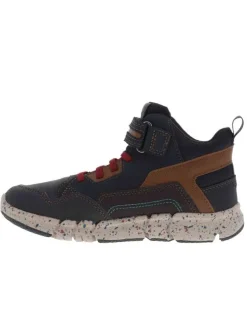 Baskets montantes garçon en cuir FLEXYPER marine