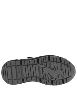 Baskets noires avec un talon plat et une bande auto-agrippante
