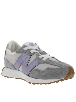 Baskets running 327 violettes à talon plat avec gros logo violet brodé