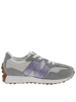 Baskets running 327 violettes à talon plat avec gros logo violet brodé