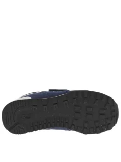 Baskets running bleues marine en suède avec une bande auto-agrippante