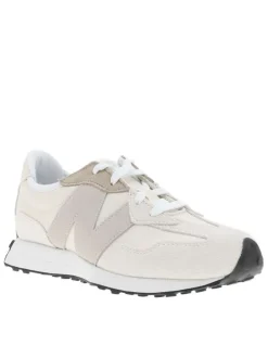 Baskets running écrues avec un talon plat et muni de lacets blancs
